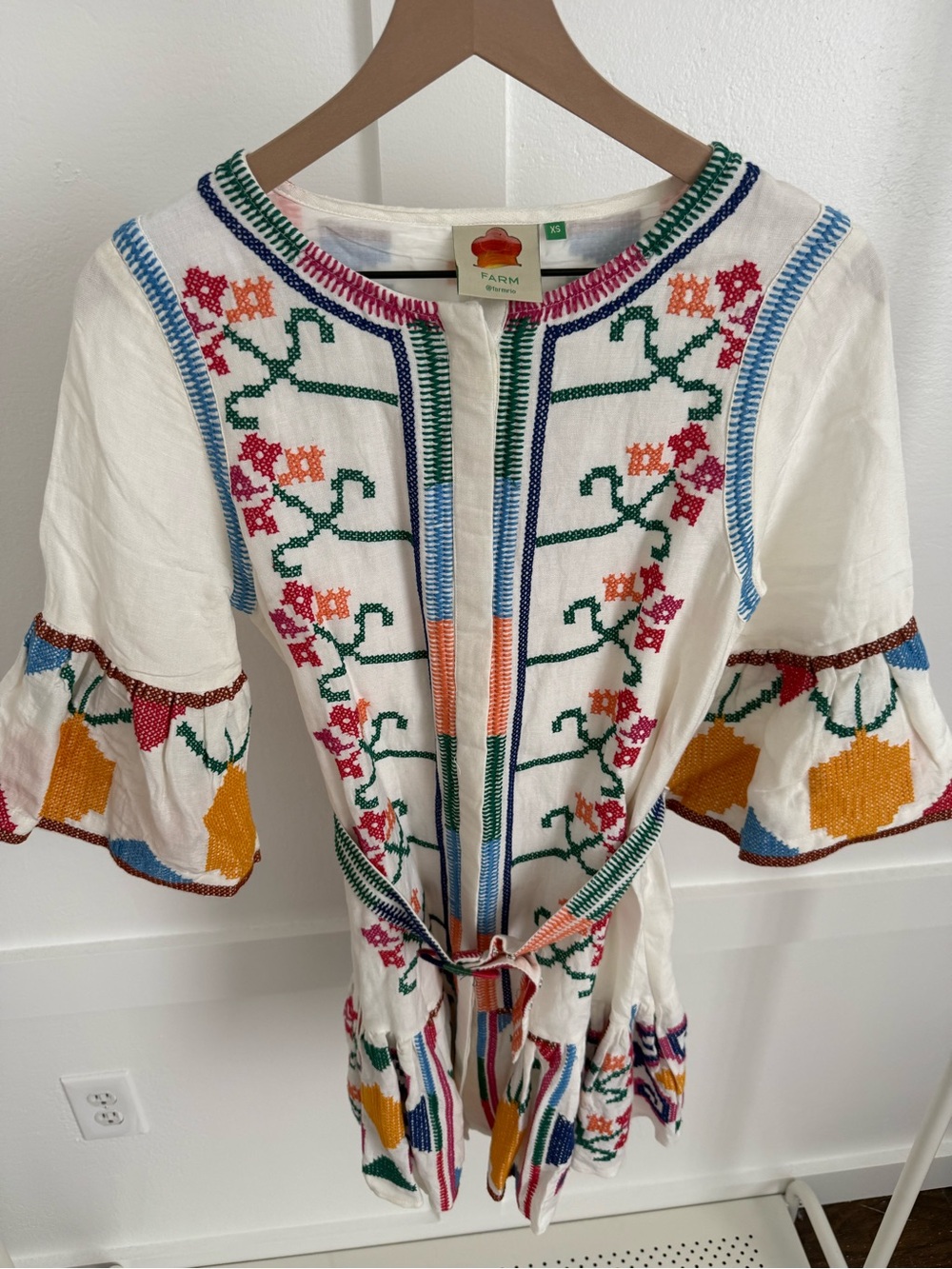 Farm Rio Jimena Embroidered Mini Dress - Picture 2 of 5